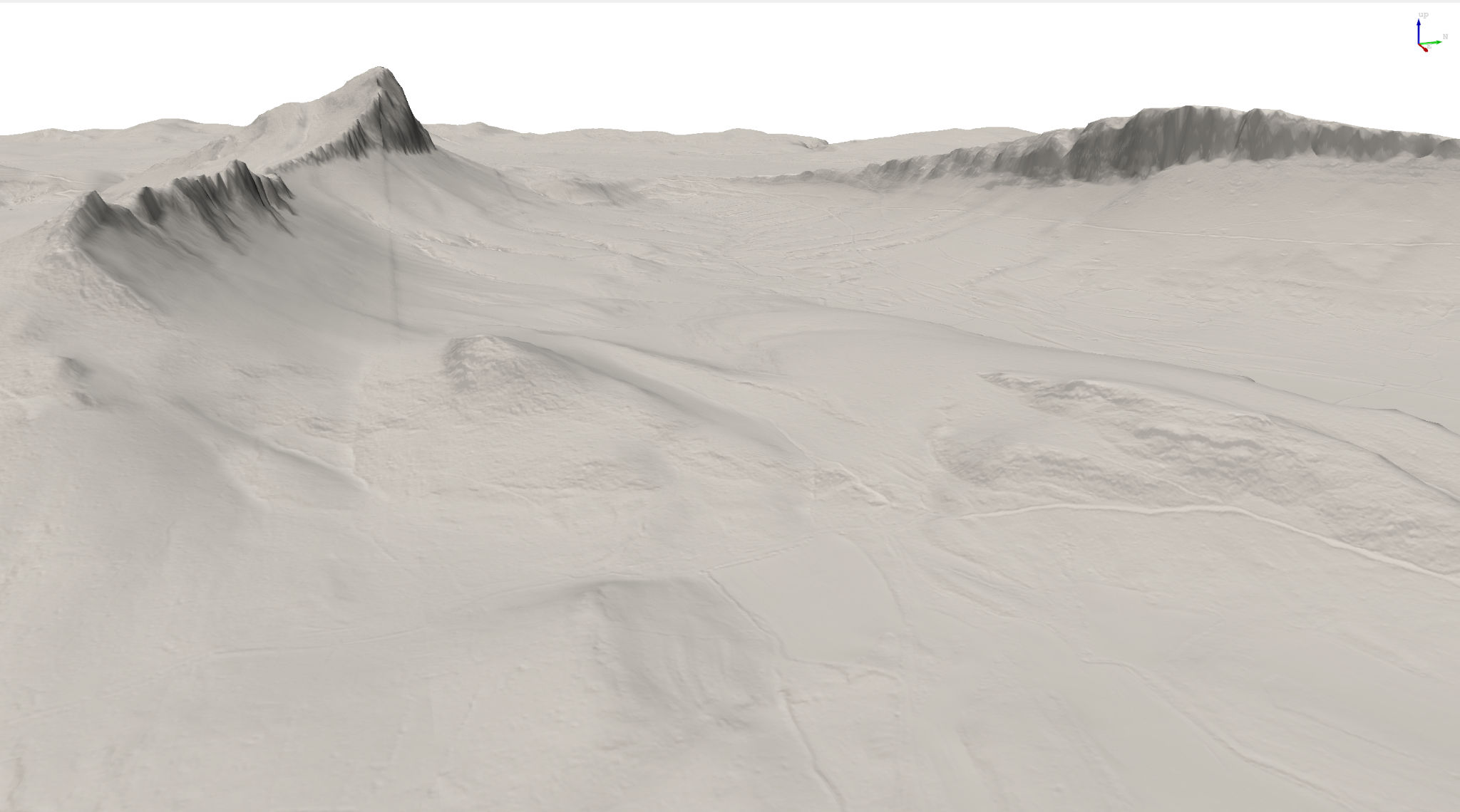 Vue de travail de la future carte 3D du territoire